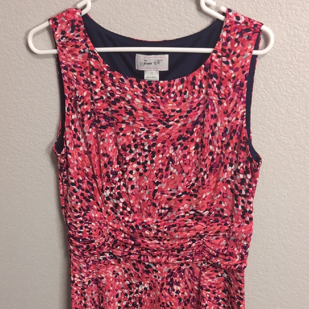 Jessica H Pink Patterned Jersey Knit Dress